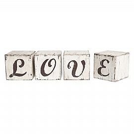 סט 4 קוביות עץ -Love
